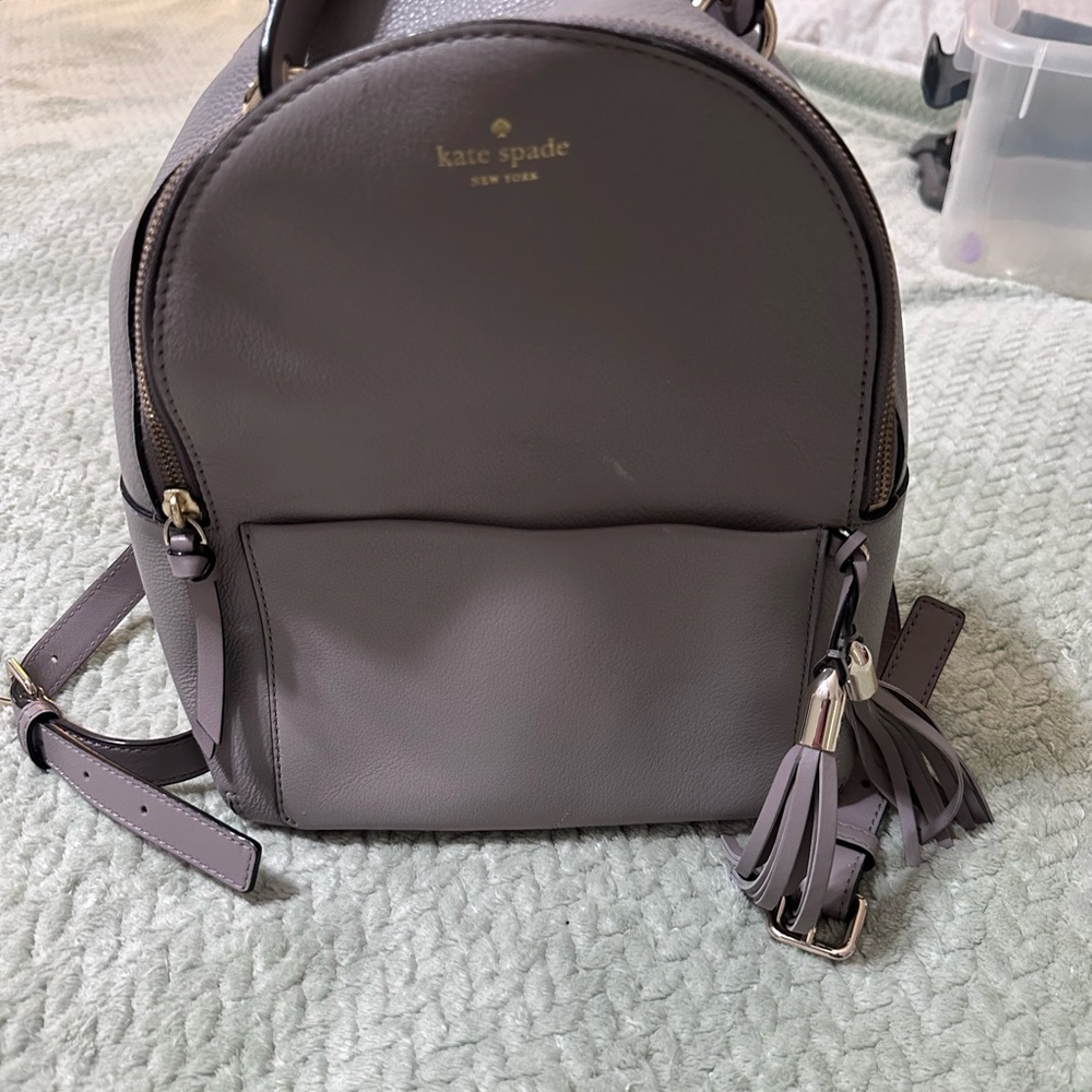 Kate Spade Charcoal Backpack with Tassels